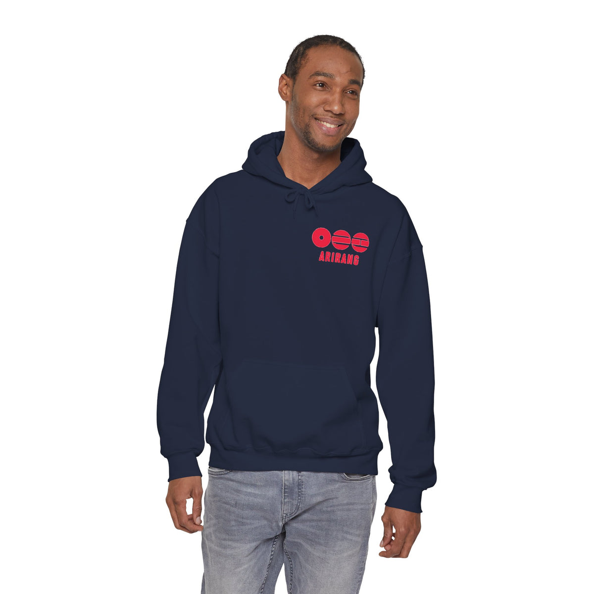 Arirang Logo Hoodie — Minimal BTS Inspired White Pullover