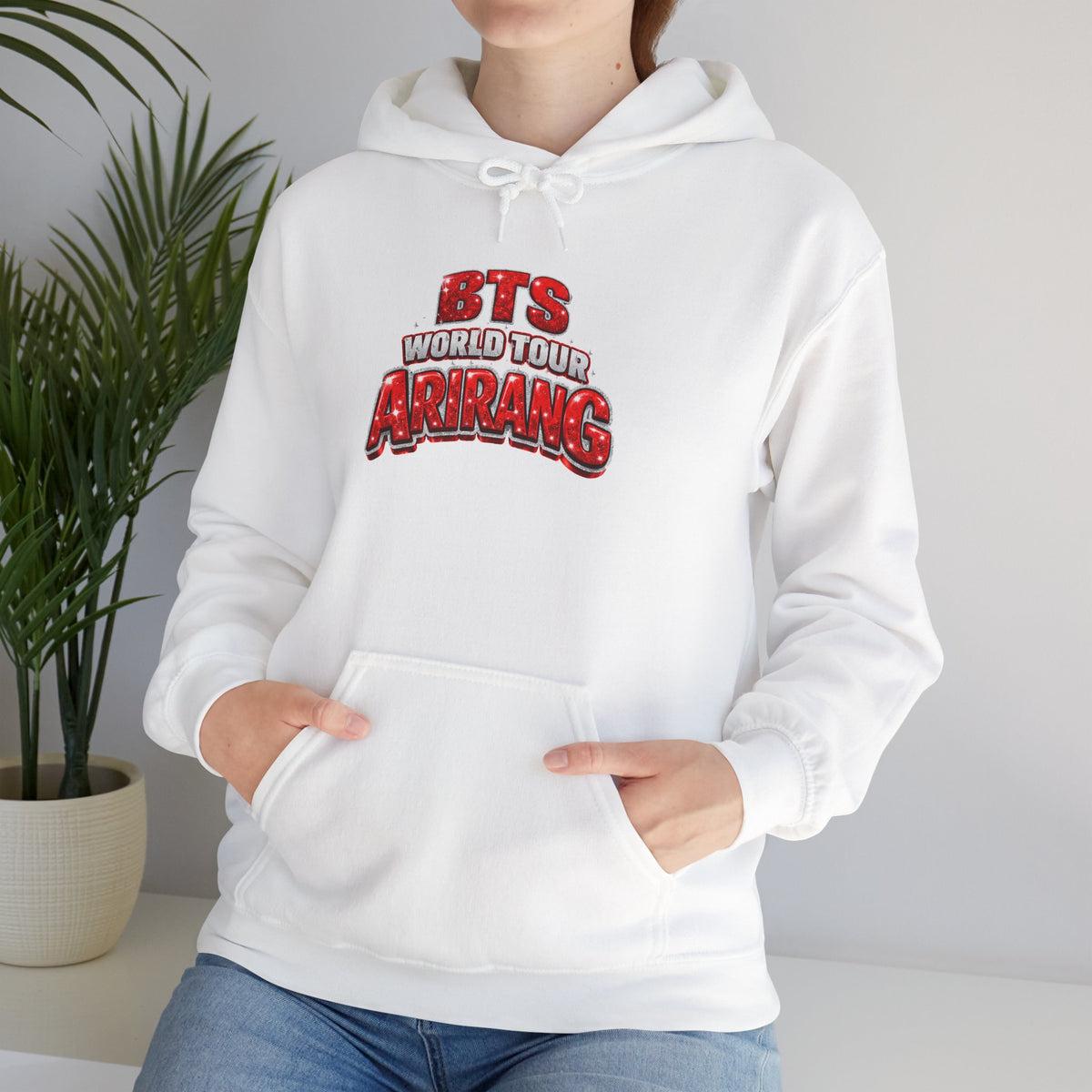 BTS Hoodie — "World Tour ARMY" Retro Red Graphic Pullover