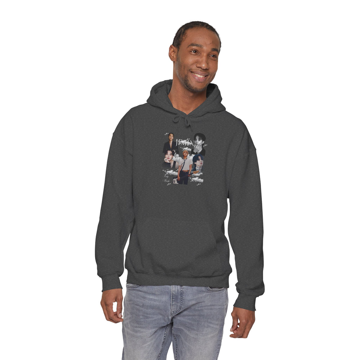 Jimin Band Photo Collage Hoodie — Vintage Rock Portrait Pullover