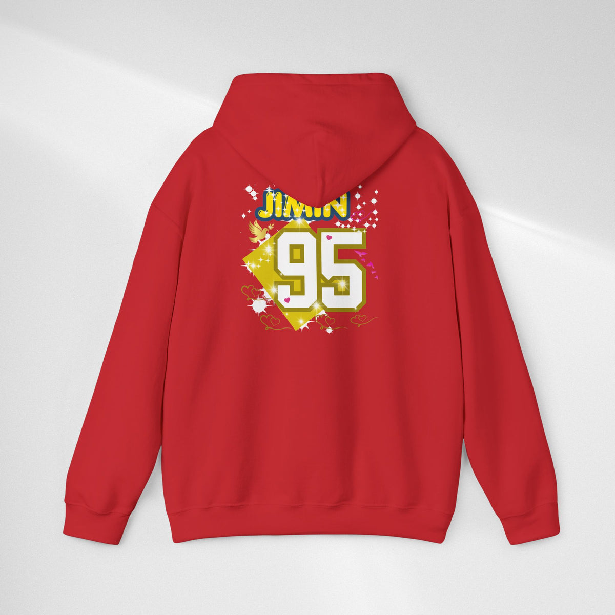 Jimin 95 Hoodie — K-Pop Fan Pullover with Photo Collage Front & Graphic Back
