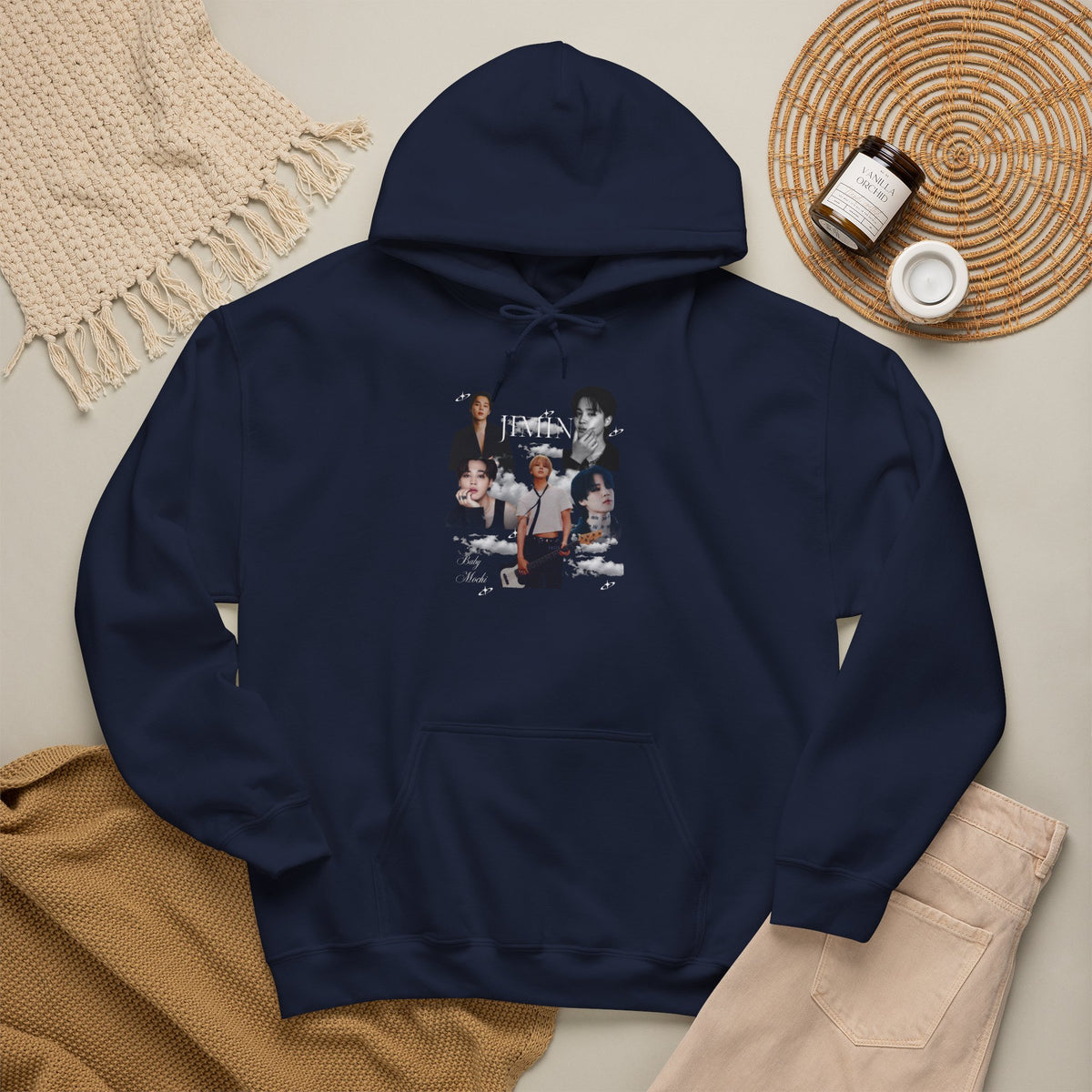 Jimin Band Photo Collage Hoodie — Vintage Rock Portrait Pullover