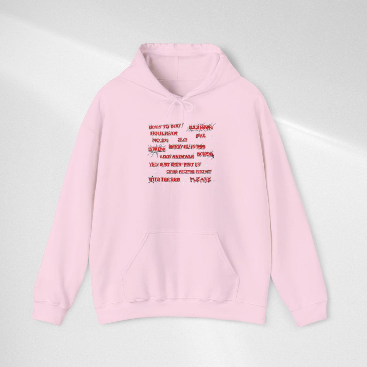 BTS Text Graphic Hoodie —  Red Script Sweatshirt
