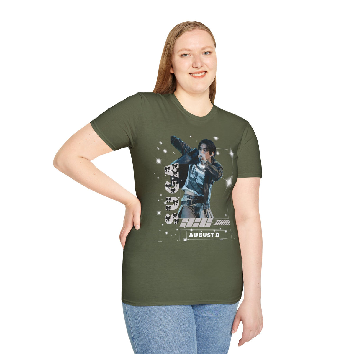 Vintage K-Pop Idol Graphic Tee — "SUGA 93" Sparkle Jersey Shirt