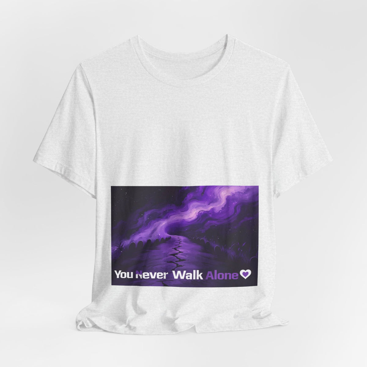 You Never Walk Alone Tee — Purple Nebula Graphic T-Shirt