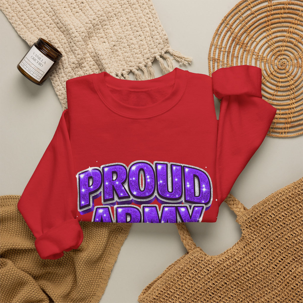 Proud Army Crewneck Sweatshirt — Support Pullover