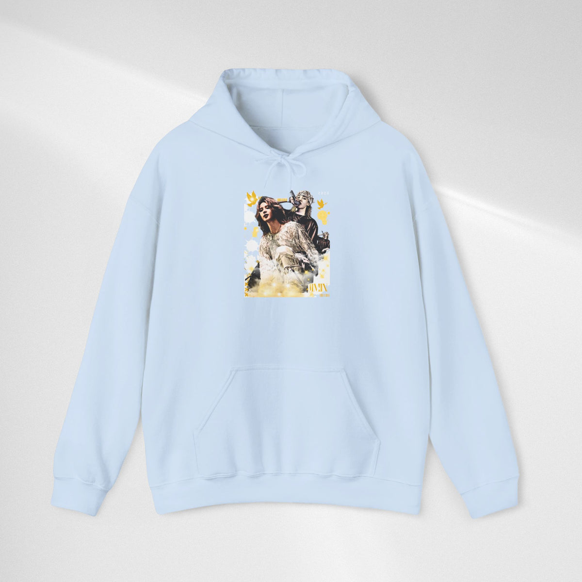 Jimin 95 Hoodie — K-Pop Fan Pullover with Photo Collage Front & Graphic Back