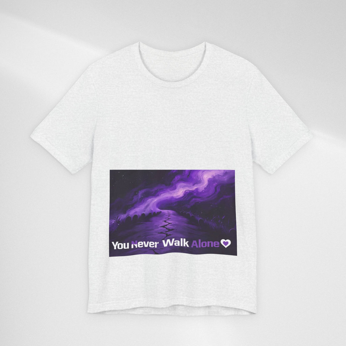 You Never Walk Alone Tee — Purple Nebula Graphic T-Shirt