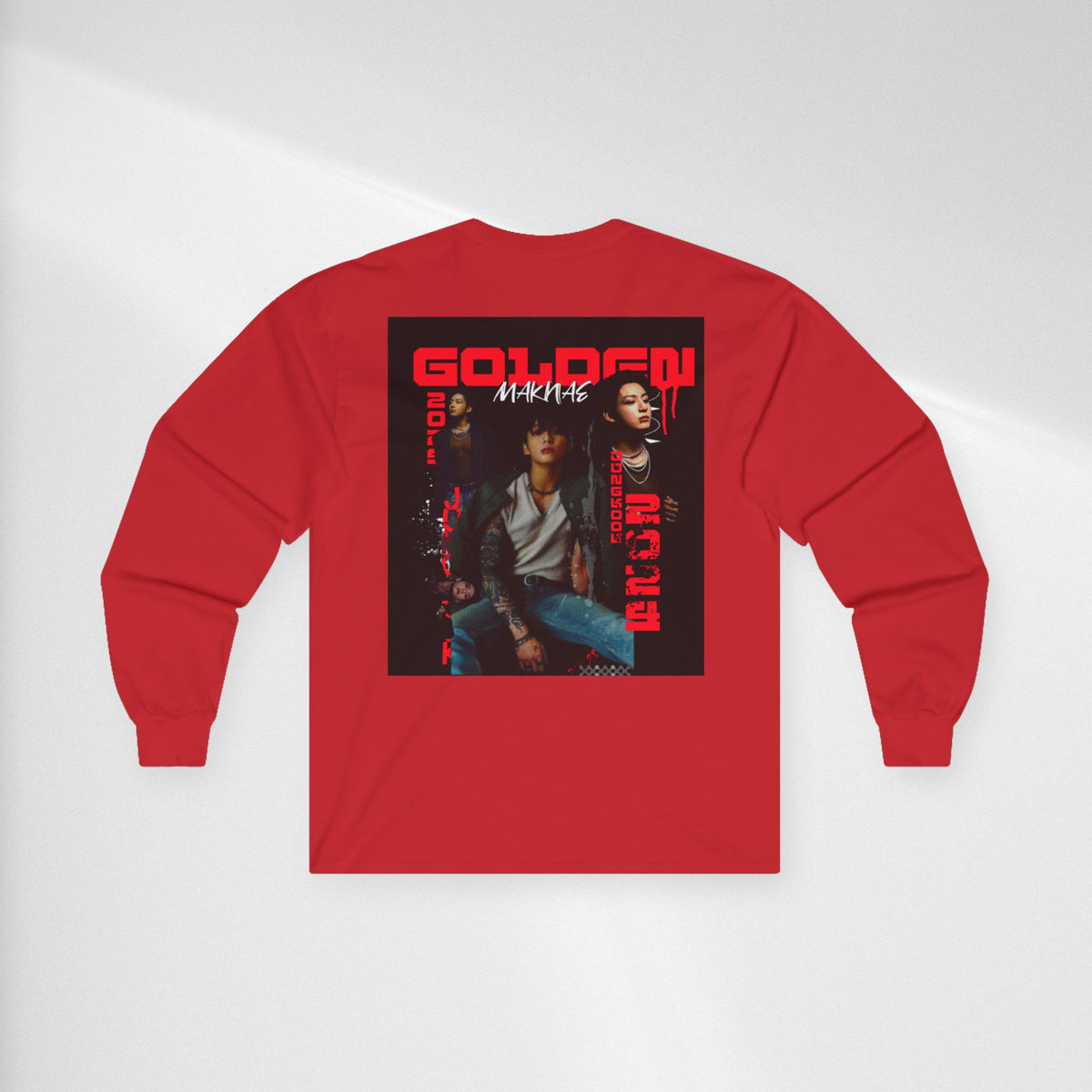 JK Golden Era Long Sleeve Tee — Retro Duo Portrait Graphic