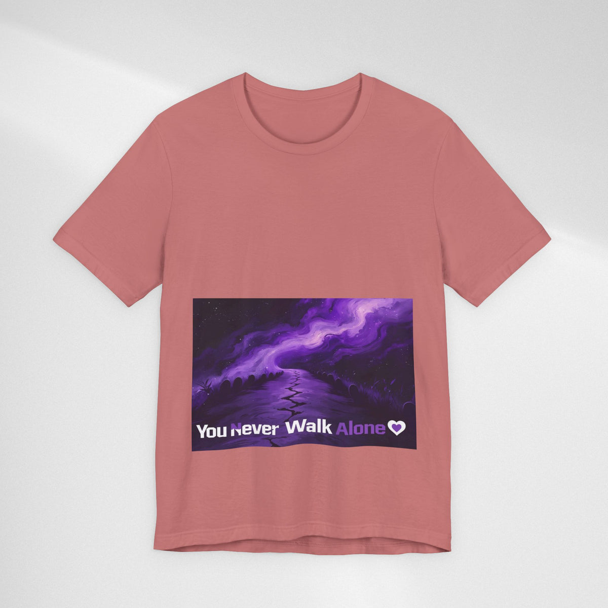 You Never Walk Alone Tee — Purple Nebula Graphic T-Shirt