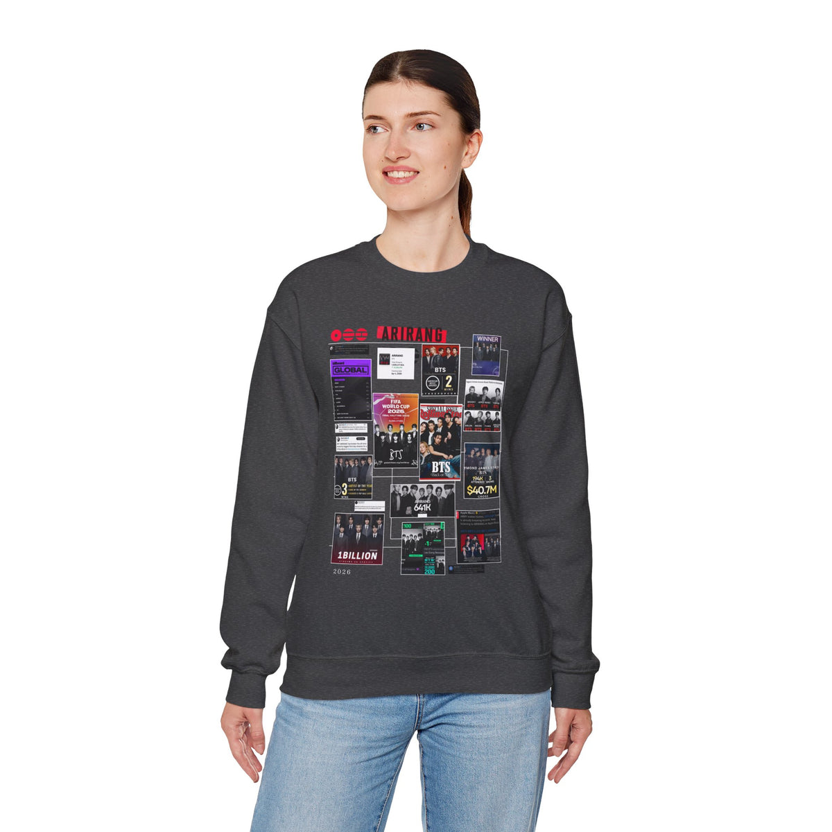 BTS Collage Graphic Crewneck Sweatshirt — Music Poster Design