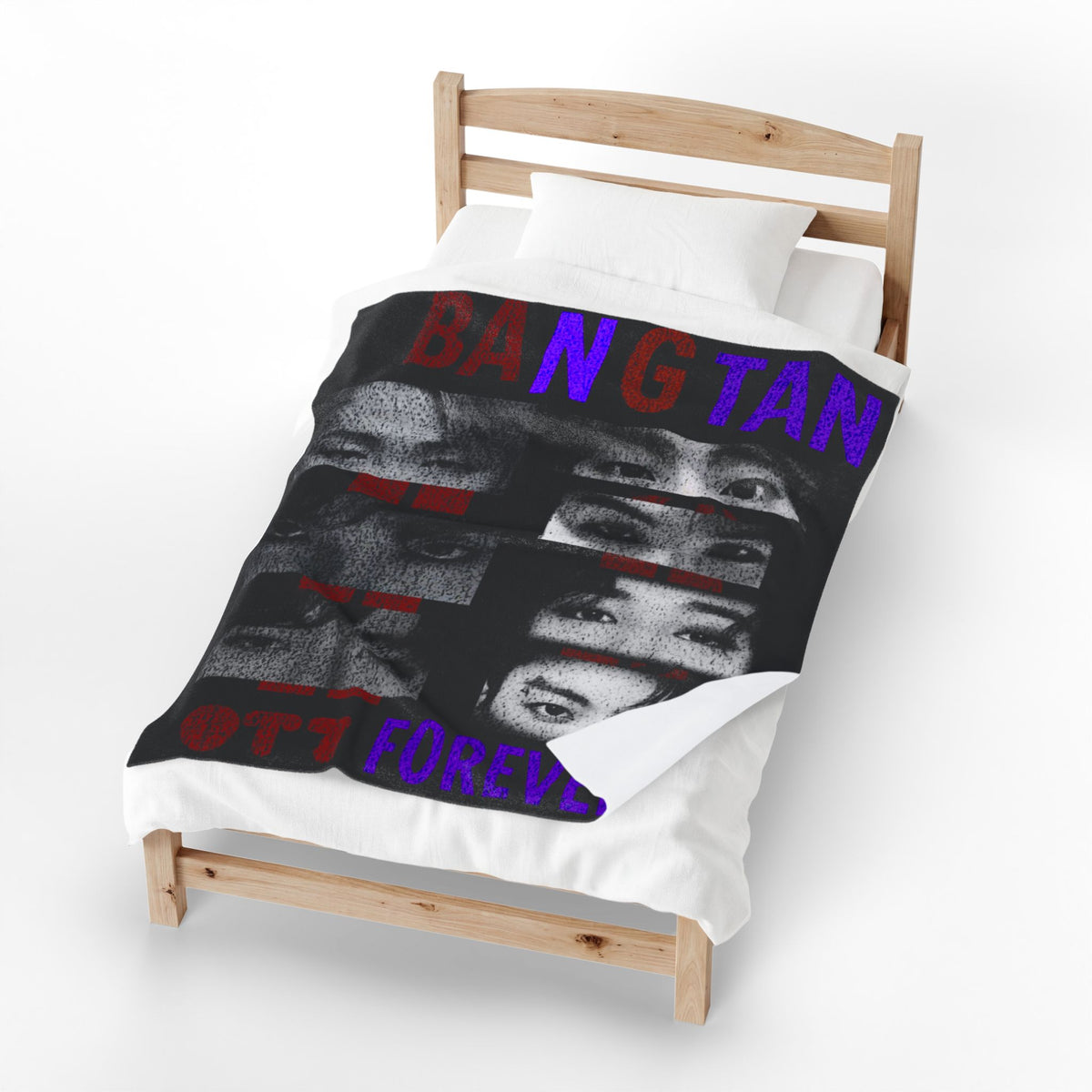 Bangtan Forever Velveteen Plush Blanket — BTS Eyes Collage Throw