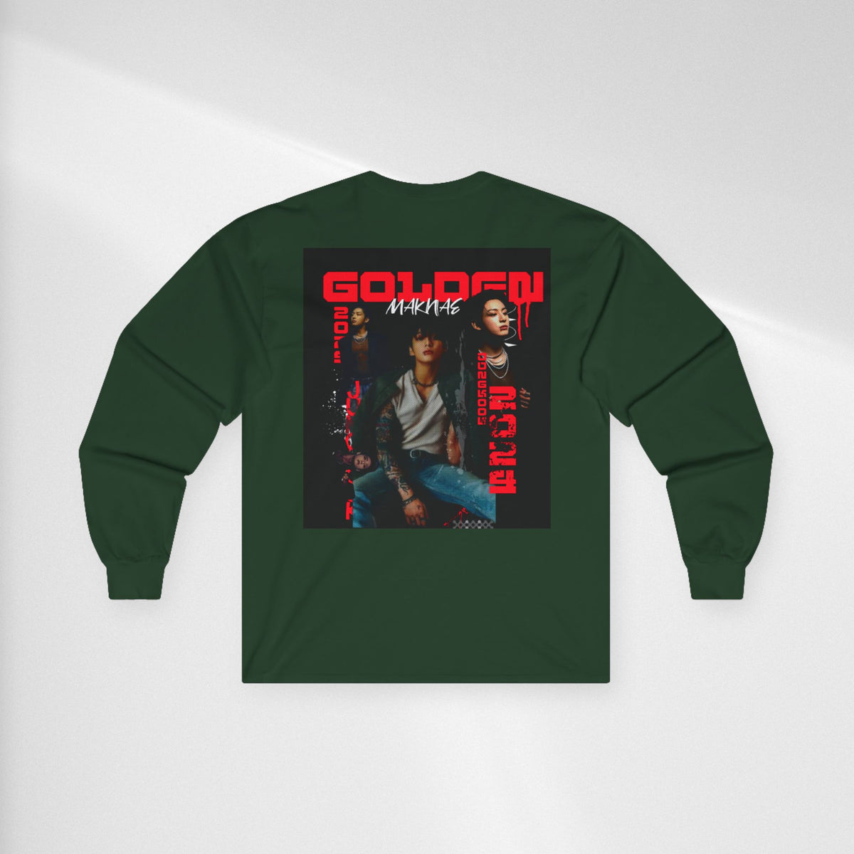 JK Golden Era Long Sleeve Tee — Retro Duo Portrait Graphic