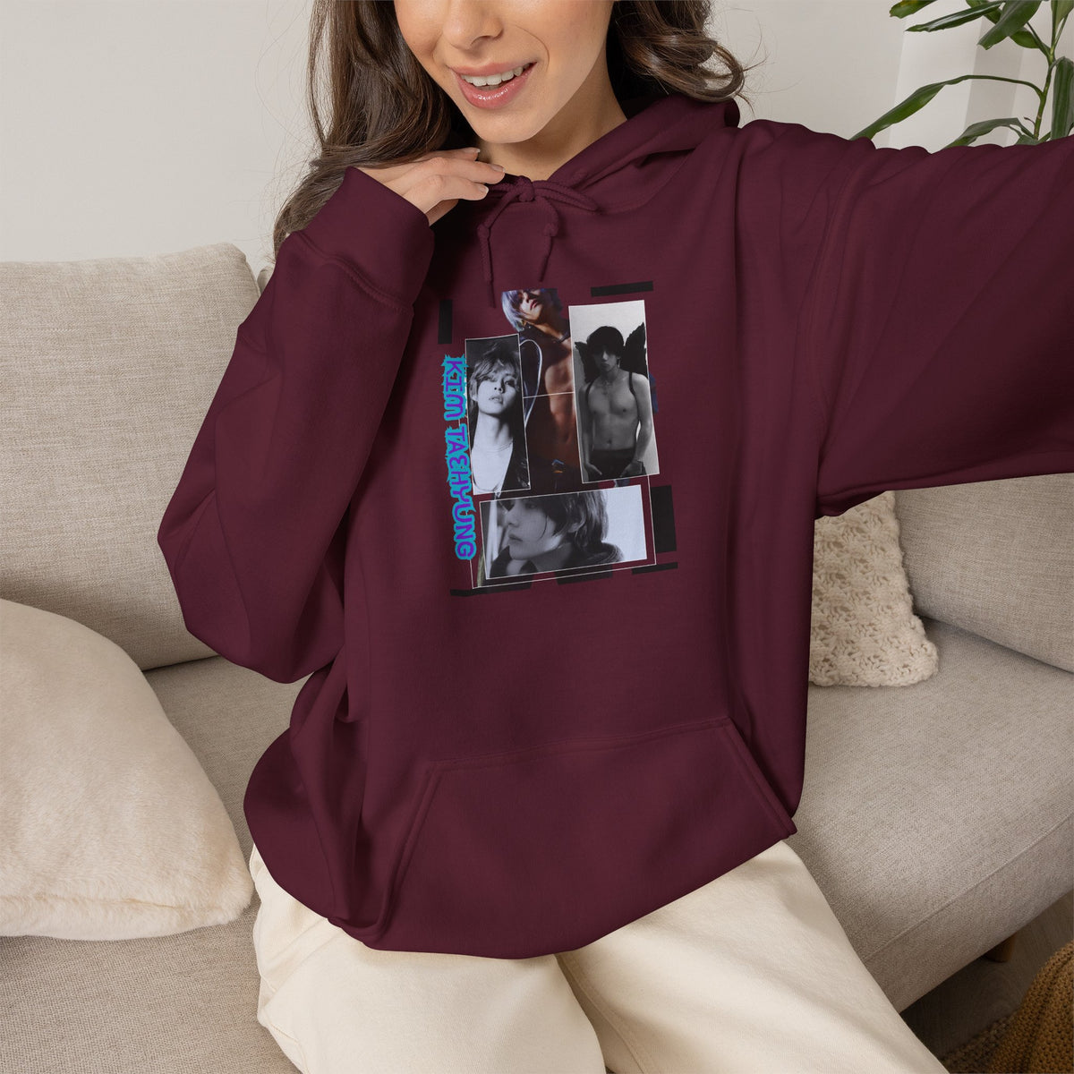 Graphic Hoodie — Photo Collage Streetwear "KIM TAEHYUNG"