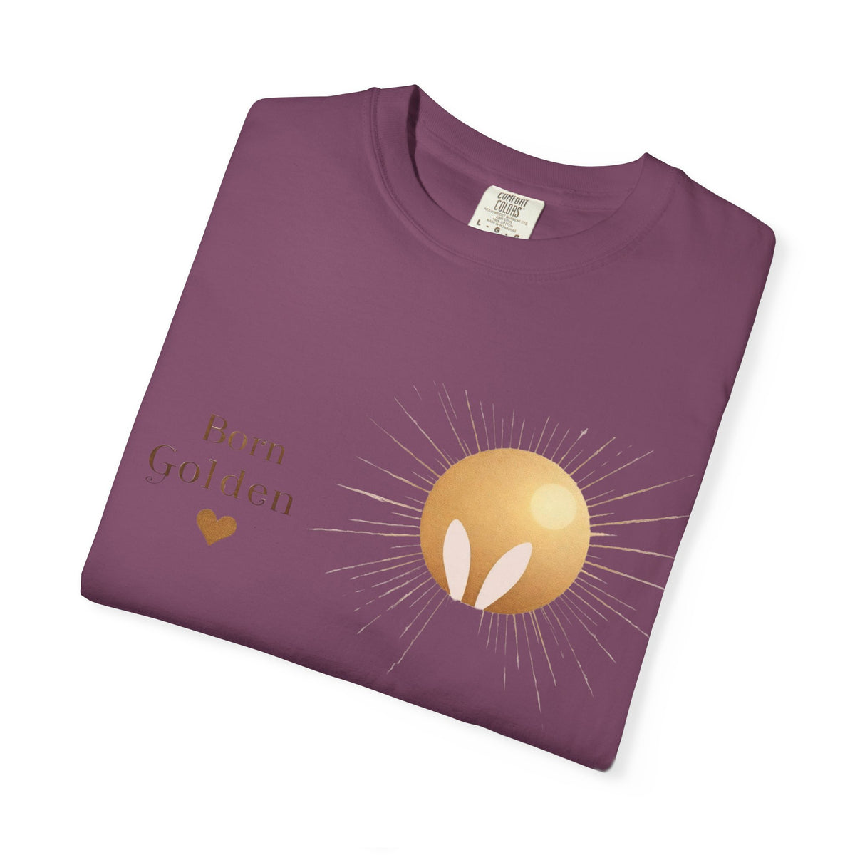 JK Born Golden Tee — Minimal Sun Badge Graphic T-Shirt