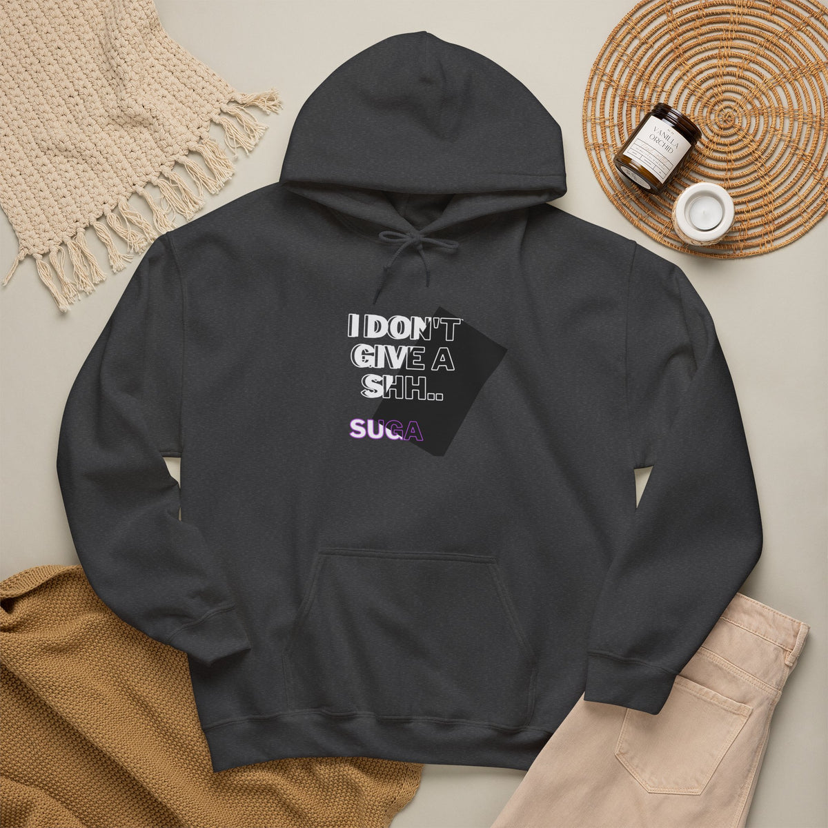 Graphic Hoodie — "I Don't Give a Sh... Suga" Bold Streetwear Pullover