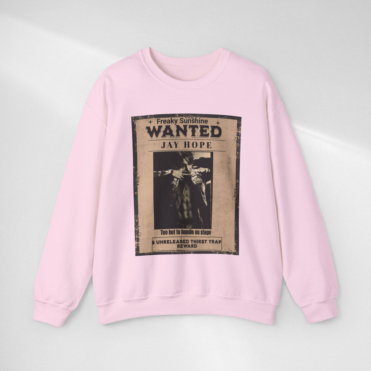 Wanted Poster Crewneck Sweatshirt – 'Freaky Sunshine: WANTED Jay Hope' Retro Graphic