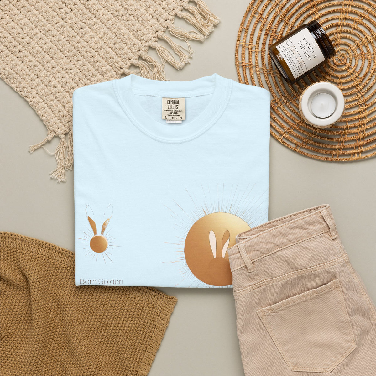 JK Gold Bunny Minimalist T-Shirt