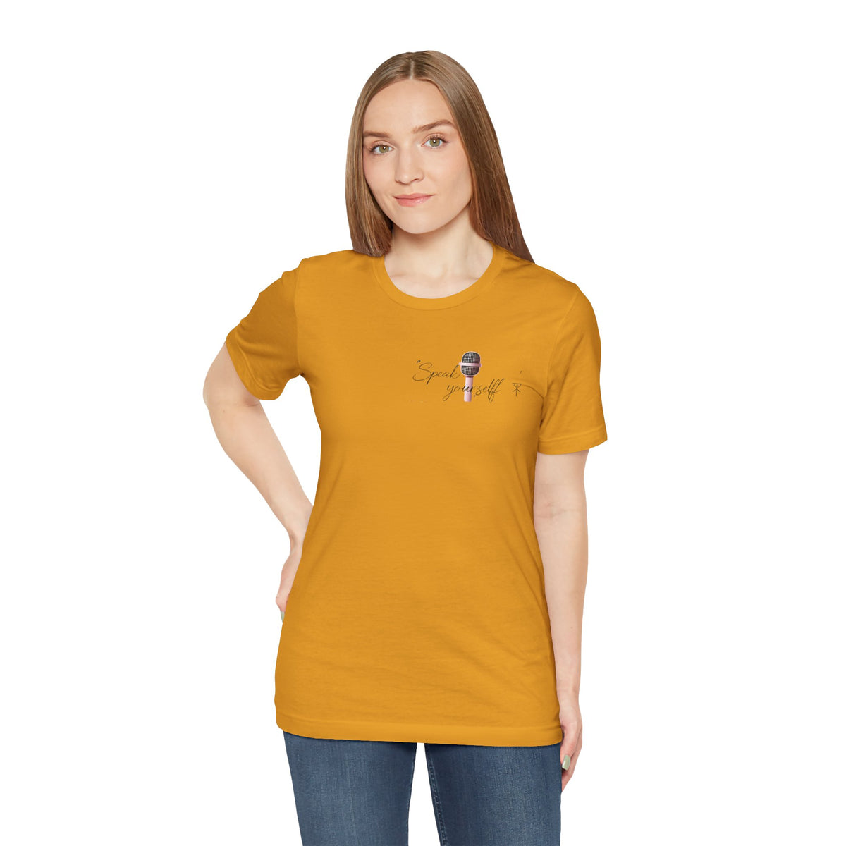 Microphone Graphic Tee — "Speak Your Truth" Short Sleeve T-Shirt