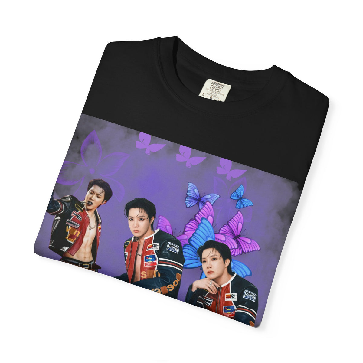 JHOPE Graphic T-Shirt — Purple Floral Portrait Tee