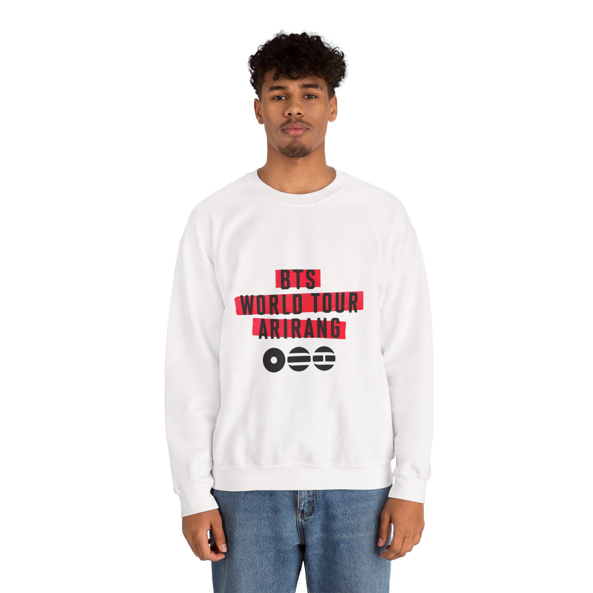 BTS ARMY Crewneck Sweatshirt — “BTS World Tour Arirang” Front & “Army Forever Bangtan Forever” Back