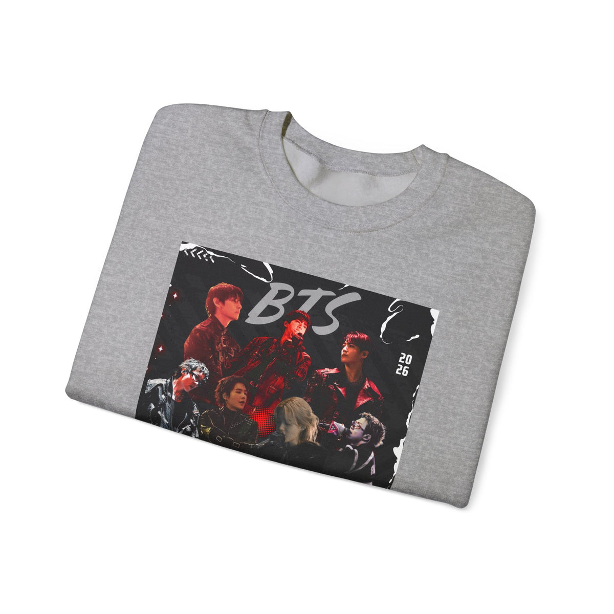 K-Pop Graphic Crewneck Sweatshirt — BTS Aesthetic Fan Design