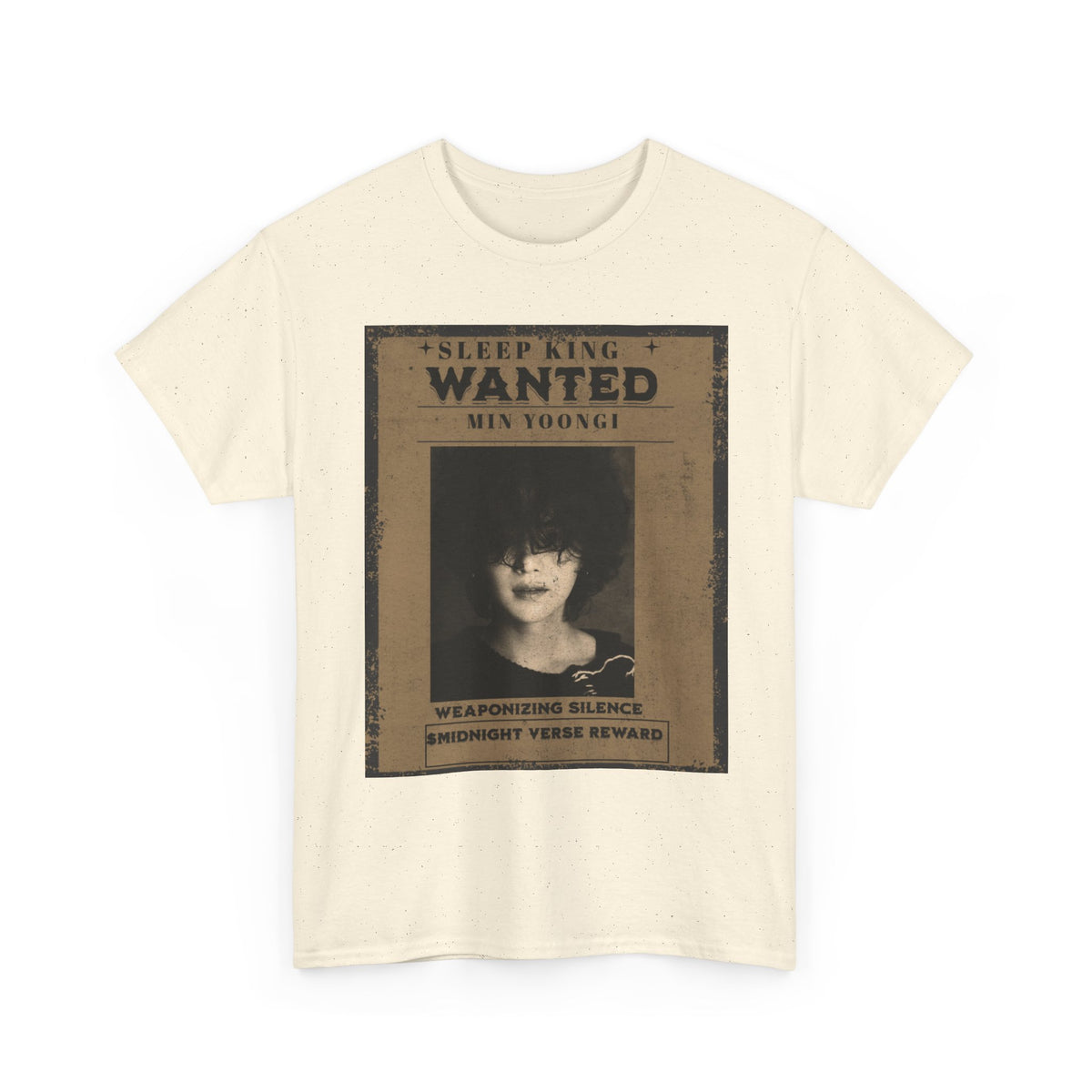 Suga Wanted Poster T-Shirt — "Sleep King Wanted" Vintage Horror Graphic Tee