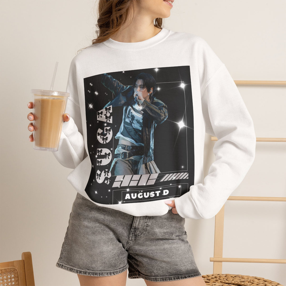 Graphic Crewneck Sweatshirt — "SUGA 93" Music Fan Design