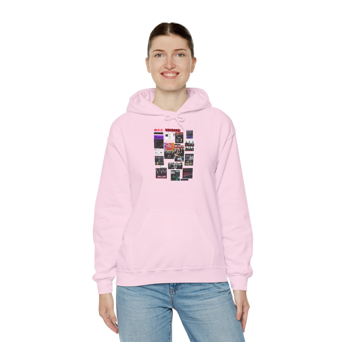 BTS Collage Hoodie — Retro Music Posters Graphic Sweatshirt