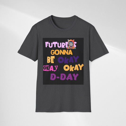 T-Shirt — “Future’s Gonna Be Okay” Positive Cat Graphic Tee