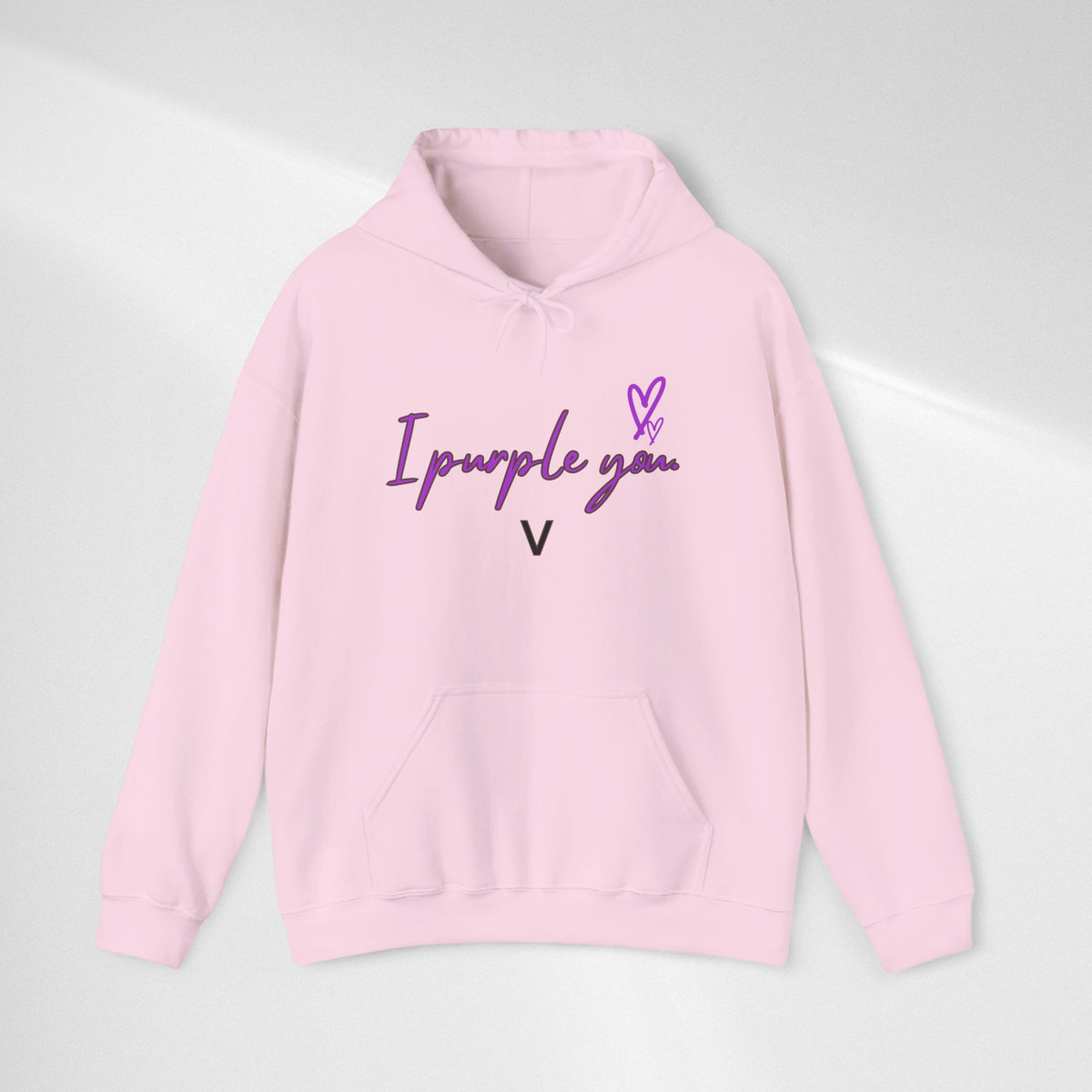 I Purple You Hoodie — K-Pop BTS Inspired Heart Script Sweatshirt