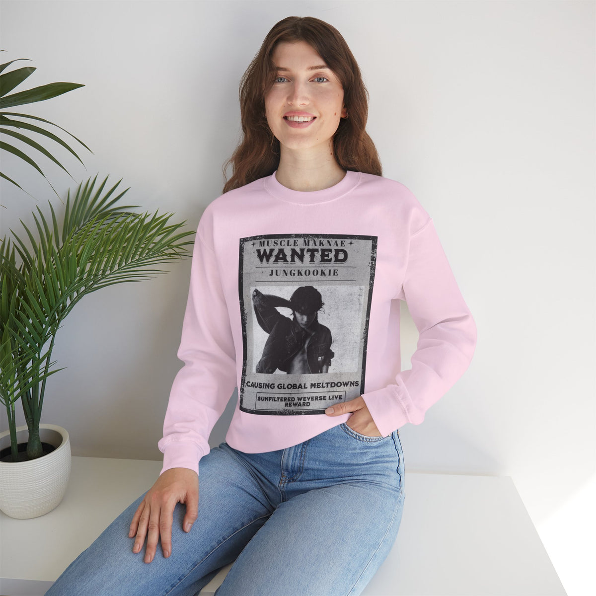 Wanted Poster Crewneck Sweatshirt — Vintage 'Wanted' Graphic Pullover