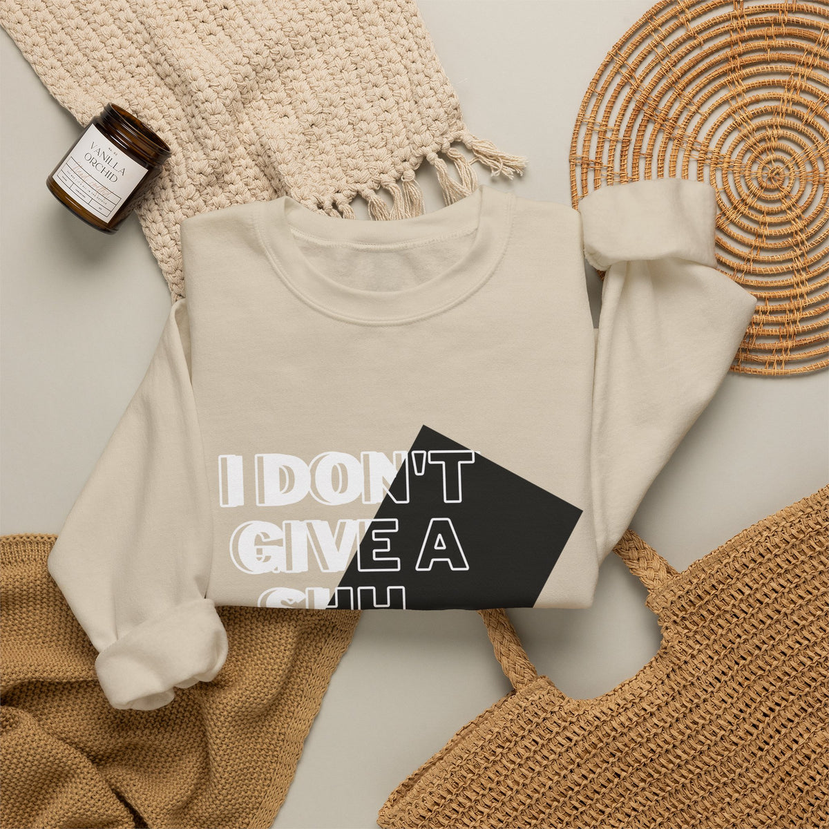 Suga Fan Crewneck Sweatshirt — "I Don't Give A Shh... Suga" Graphic