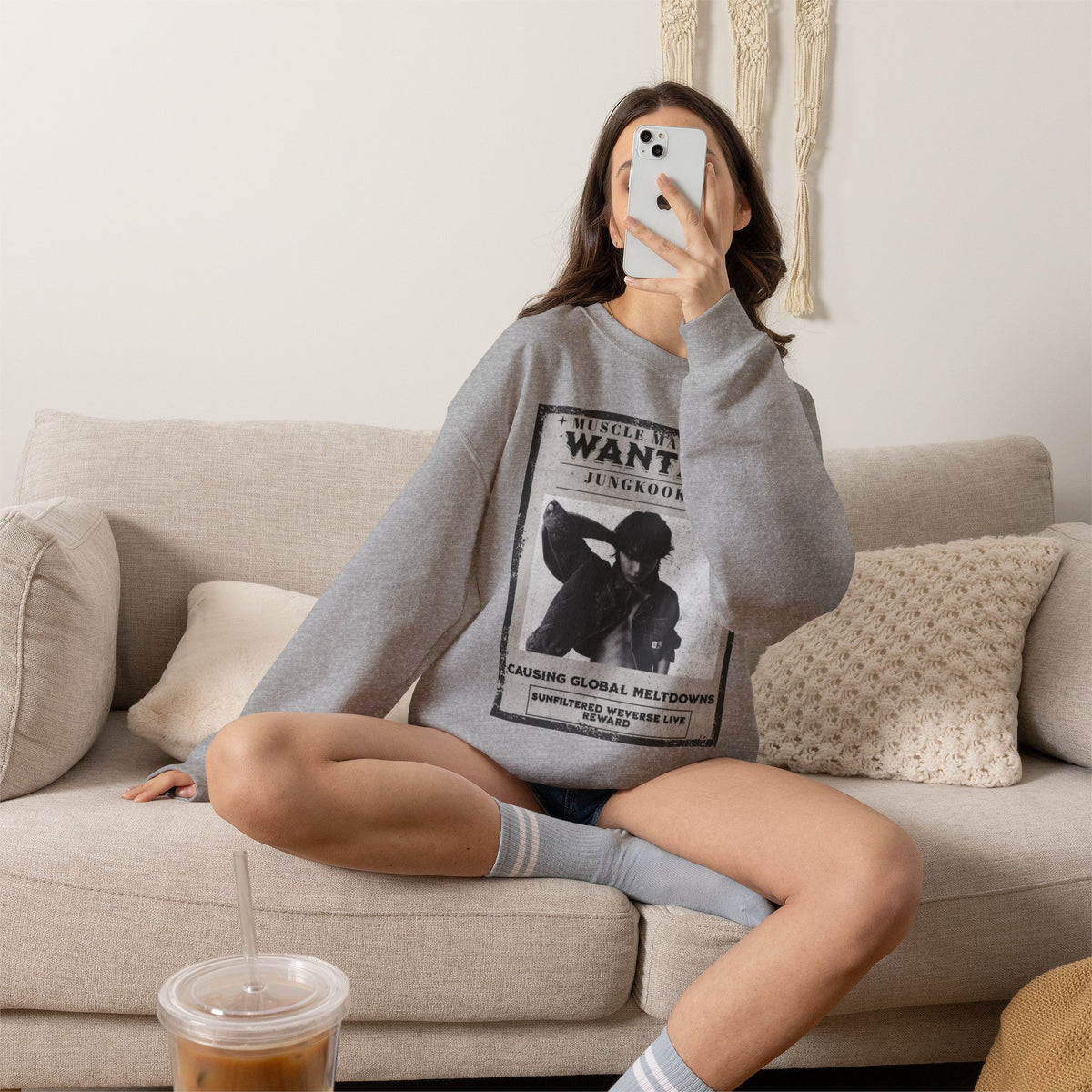 Wanted Poster Crewneck Sweatshirt — Vintage 'Wanted' Graphic Pullover