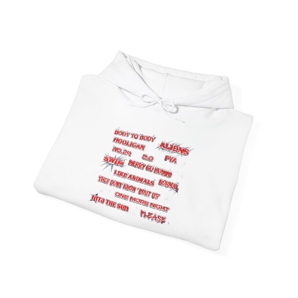BTS Text Graphic Hoodie —  Red Script Sweatshirt