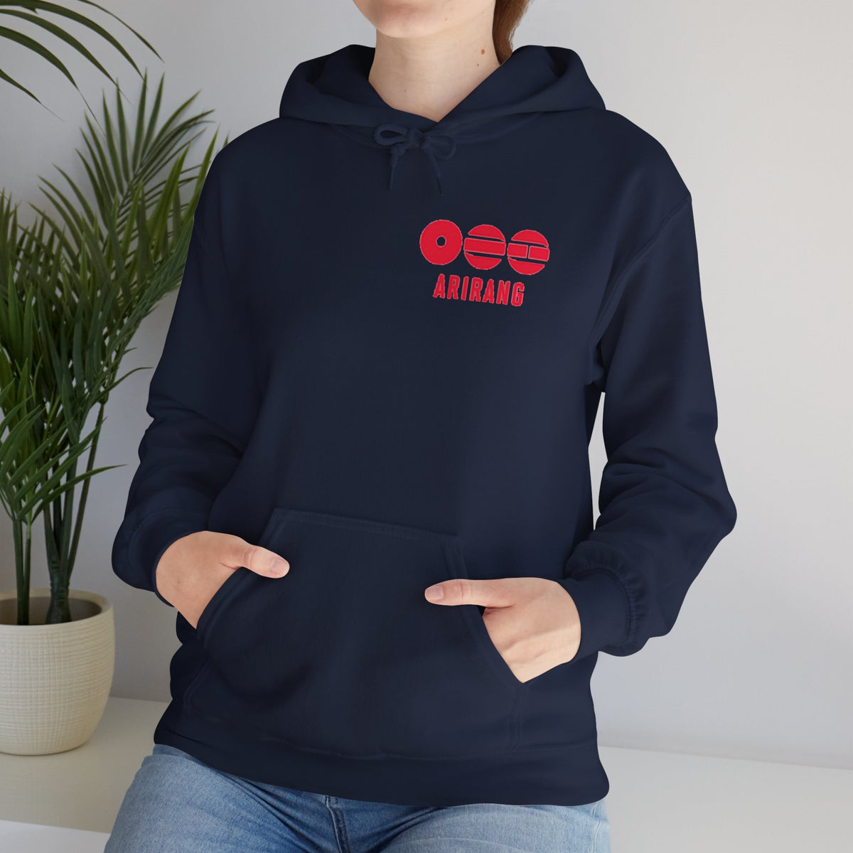 Arirang Logo Hoodie — Minimal BTS Inspired White Pullover