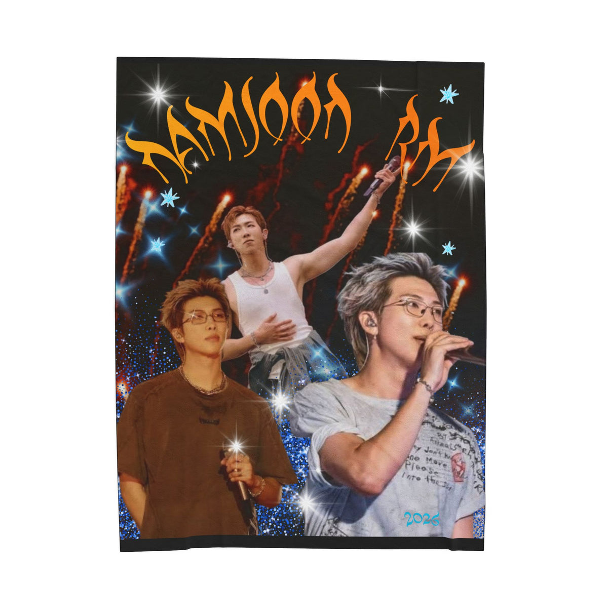 RM Concert Velveteen Plush Blanket — Fan Photo Collage Design