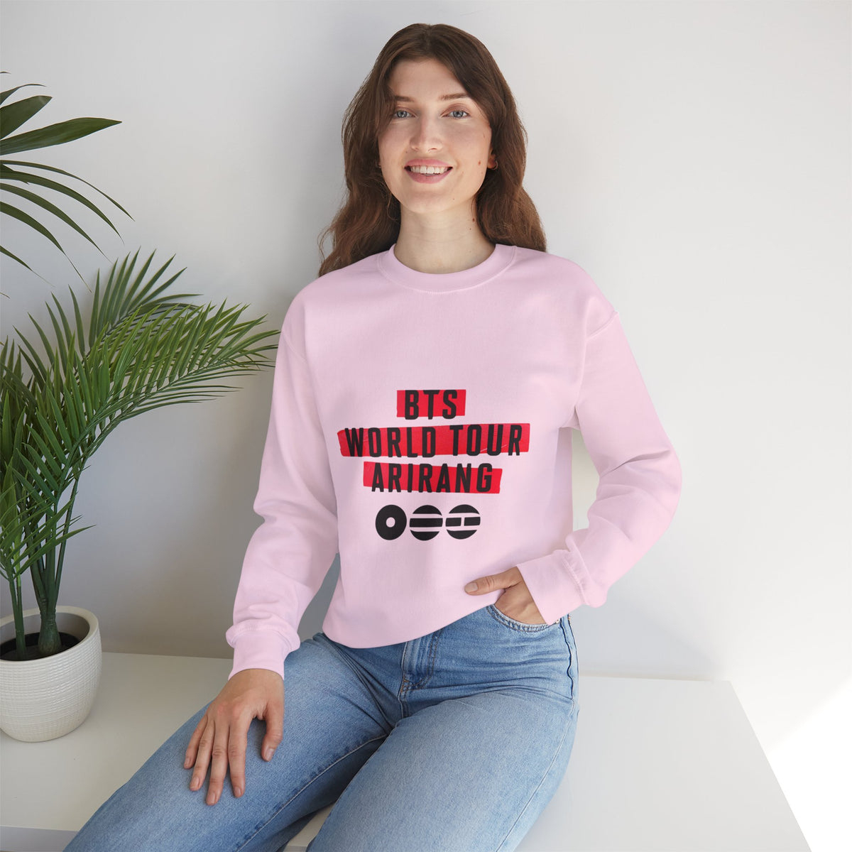 BTS ARMY Crewneck Sweatshirt — “BTS World Tour Arirang” Front & “Army Forever Bangtan Forever” Back