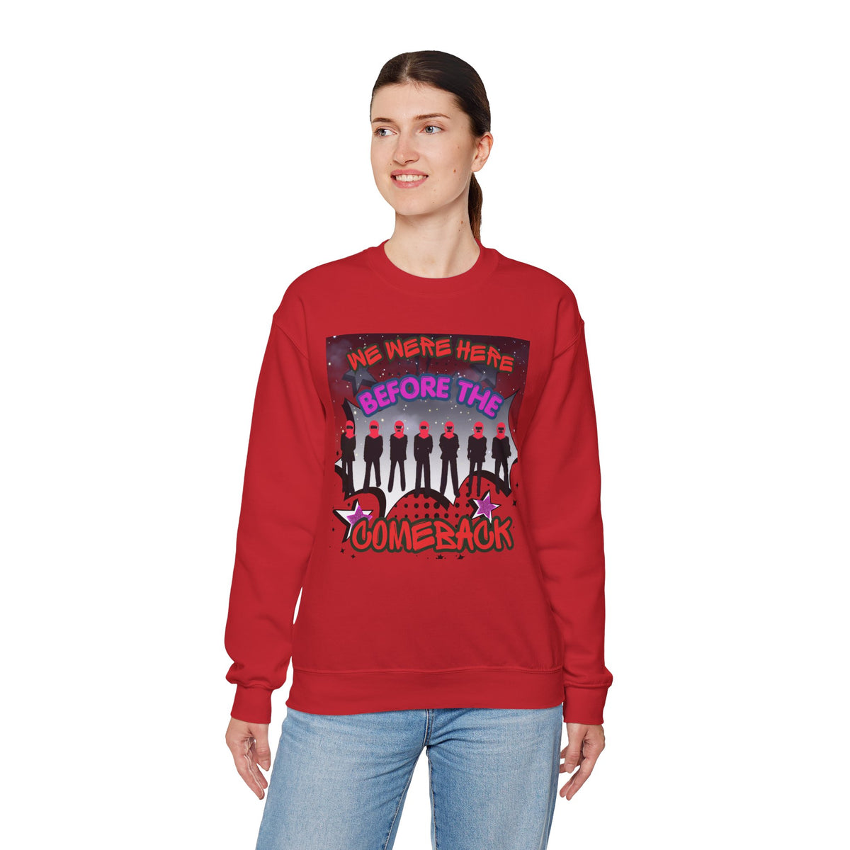 Crewneck Sweatshirt — BTS  the Comeback” Retro Pop Graphic