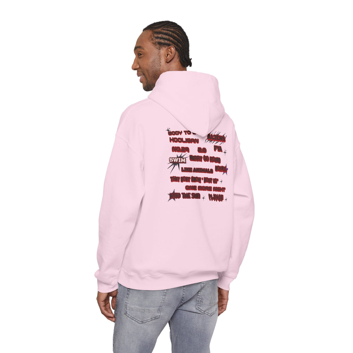 BTS Text Graphic Hoodie —  Red Script Sweatshirt