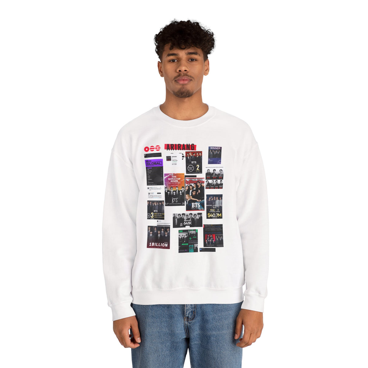 BTS Collage Graphic Crewneck Sweatshirt — Music Poster Design