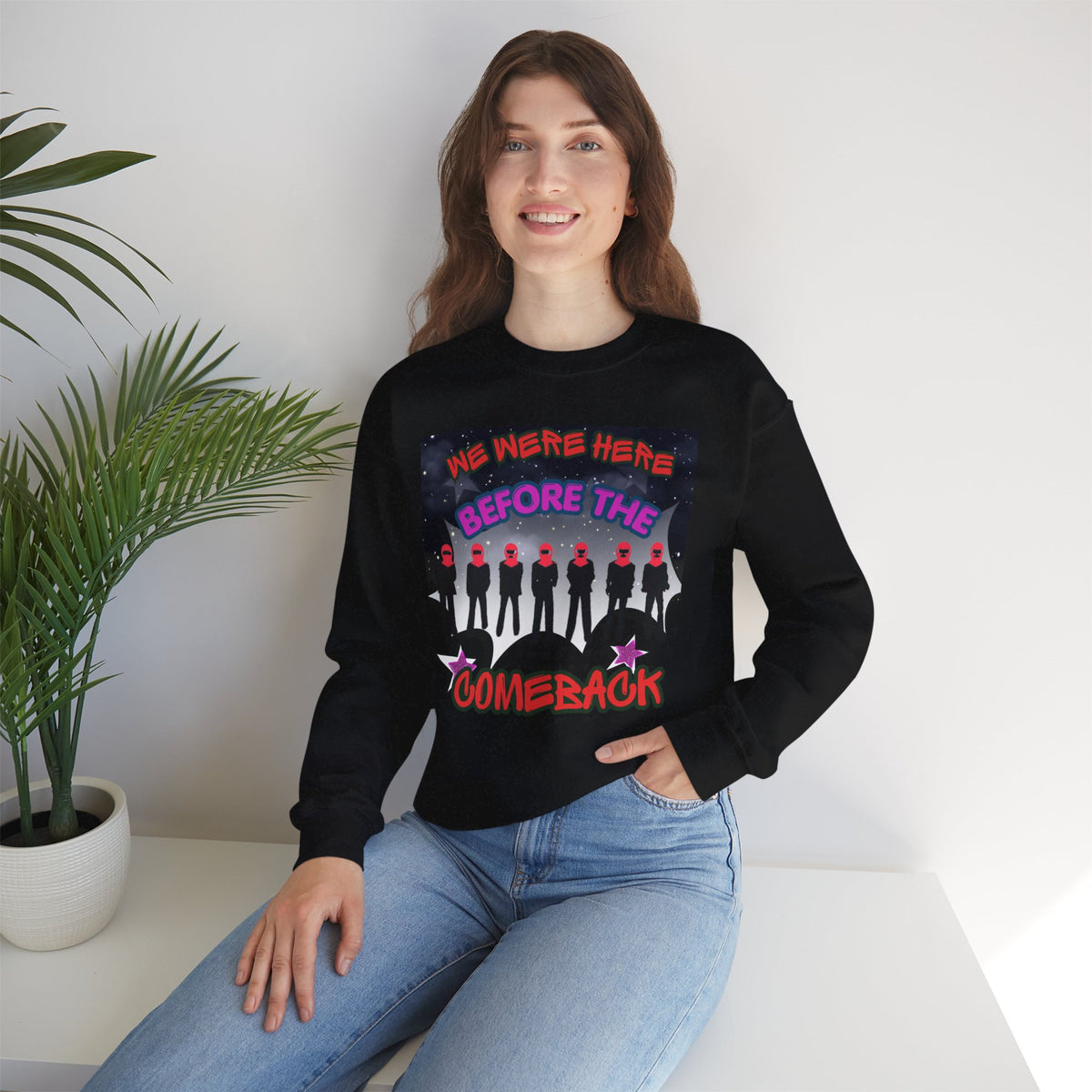 Crewneck Sweatshirt — BTS  the Comeback” Retro Pop Graphic