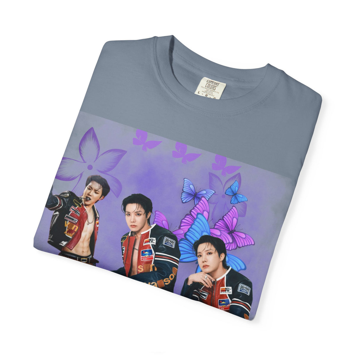 JHOPE Graphic T-Shirt — Purple Floral Portrait Tee