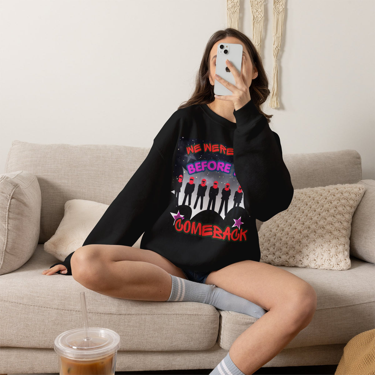 Crewneck Sweatshirt — BTS  the Comeback” Retro Pop Graphic
