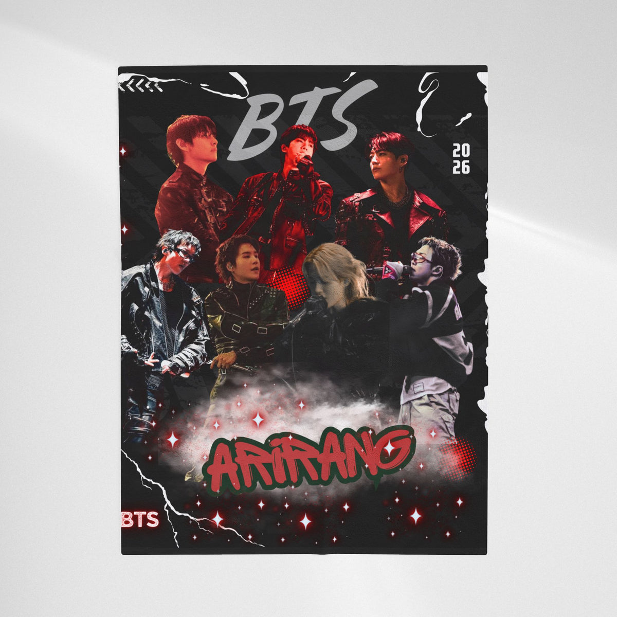 Velveteen Plush Blanket — BTS 'Arirang' Concert Collage Throw