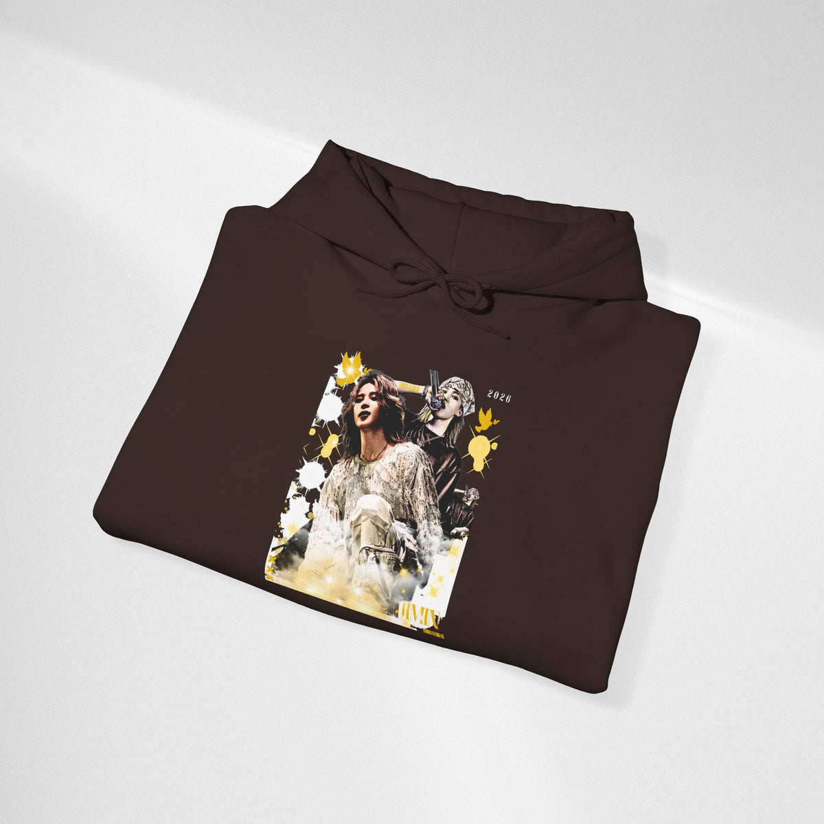 Jimin 95 Hoodie — K-Pop Fan Pullover with Photo Collage Front & Graphic Back