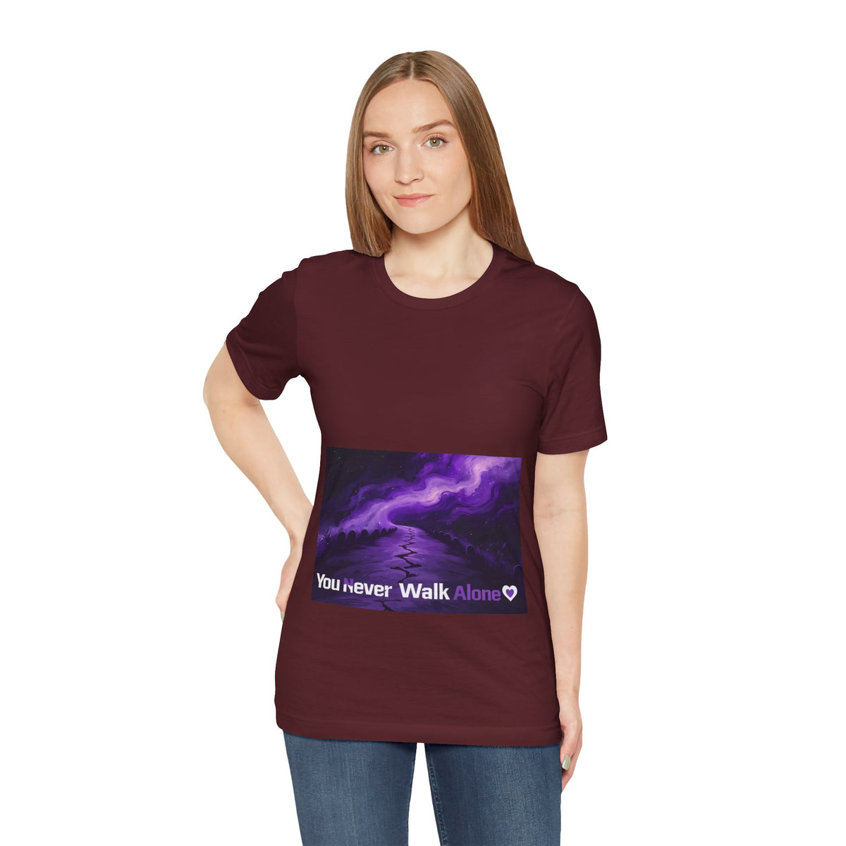 You Never Walk Alone Tee — Purple Nebula Graphic T-Shirt