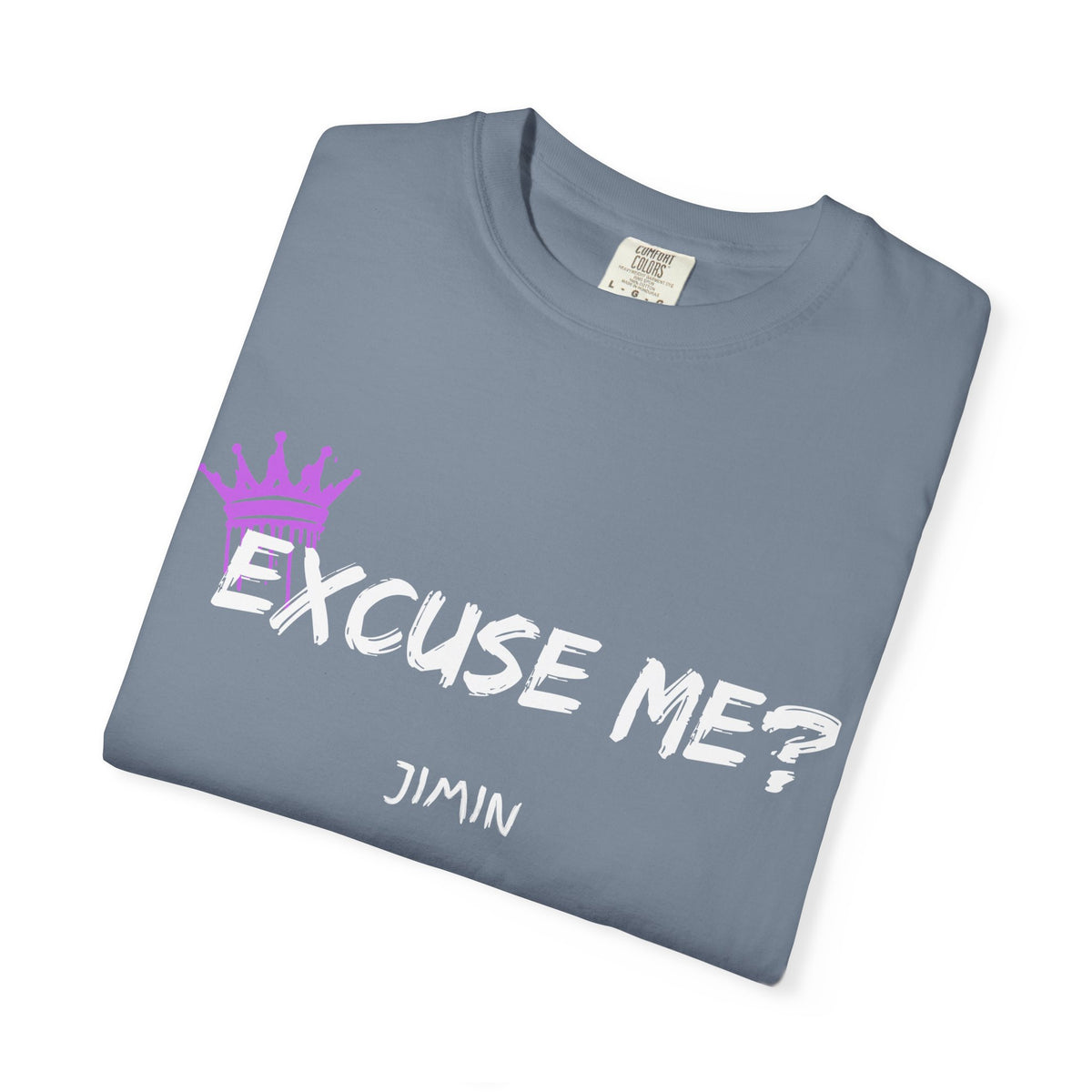 Excuse Me? Jimin T‑Shirt — BTS Fan Tee with Purple Crown Graphic
