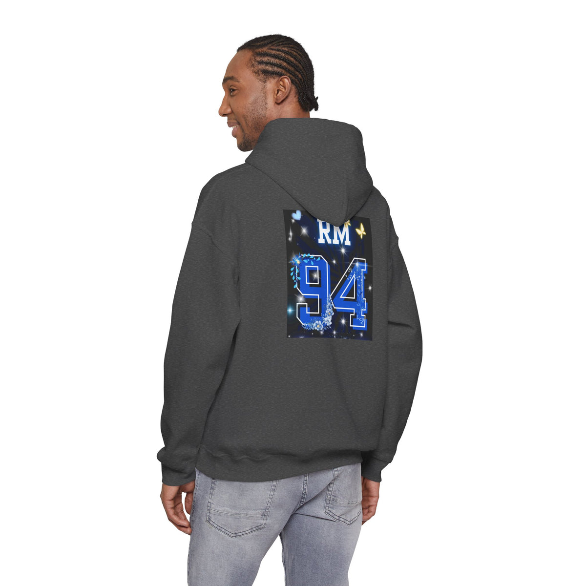 RM Photo Hoodie — Custom Back Number "94" Music Fan Pullover