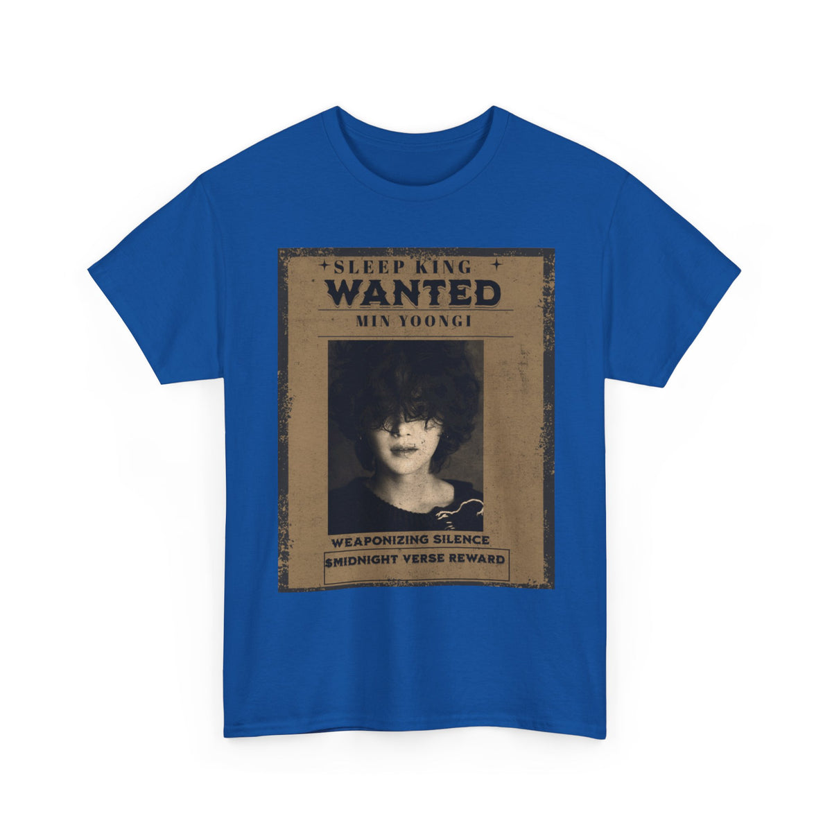 Suga Wanted Poster T-Shirt — "Sleep King Wanted" Vintage Horror Graphic Tee