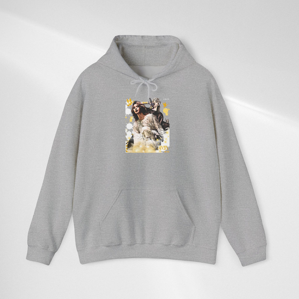 Jimin 95 Hoodie — K-Pop Fan Pullover with Photo Collage Front & Graphic Back
